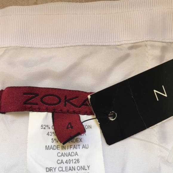 New! Zokai A-line Skirt, white with sateen detail, knee length. Full lining - Picture 5 of 8